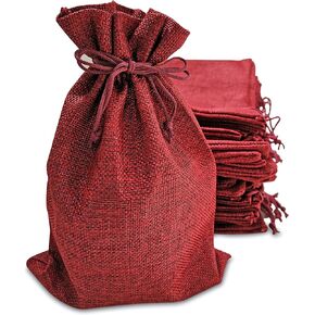 Supply Friend 50 Small Burlap Bags with Drawstring, 4x6 Inch Rustic Gift Bag Bulk Pack for Birthday, Wedding, Party Favors, Advent, Christmas, Holiday Gift Wrap, Jewelry and Treat Pouches