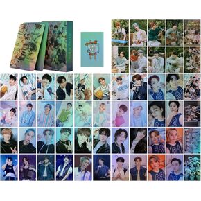 Stray Kids بطاقة ضوئية ليزر لومو 55 قطعة مجموعة بطاقات تهنئة صغيرة للأطفال من Stray Kids بضائع هدايا لمشجعي SKZ للبنين والبنات in Kuwait