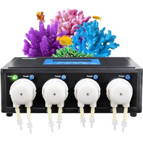 hygger Aquarium Dosing Pump Programmable Auto Titration Pump 4 Channel for Coral Marine Life Feeding