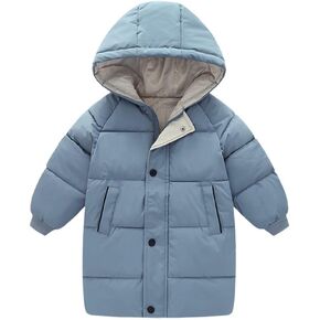 XIFAMNIY Baby Kids Winter Coat Puffer Down Jacket Windproof Light Winter Jacket Hooded Outwear 2-6T