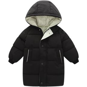 XIFAMNIY Baby Kids Winter Coat Puffer Down Jacket Windproof Light Winter Jacket Hooded Outwear 2-6T