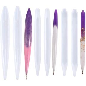 6pcs Pen Resin Mold, Ballpoint Pen Silicone Molds Epoxy Casting Mold Pen Shape Mold for Epoxy Resin DIY Crafts Making