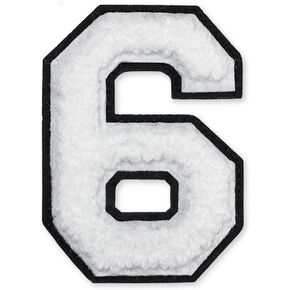 Number 2 - Chenille Embroidery Varsity Iron-On Patch by pc, 2-1/2", TR-12244 (Red/White)