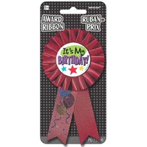 Deluxe "It's My Birthday" Award Ribbon - 6" (1 Pc.) - Premium Quality & Vibrant Colors - Perfect Birthday Accessory for All Ages