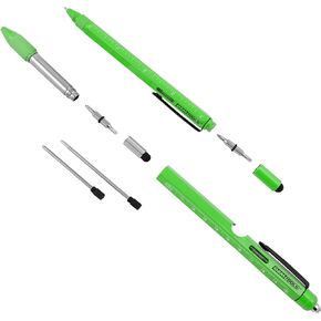 OEMTOOLS 22670 Multi-Tool Pen Set 2 Piece, Ballpoint EDC Pen Stylus Combo, Screwdriver, Ruler, Level, Multitool Flashlight Combo, Great Gift for Dad