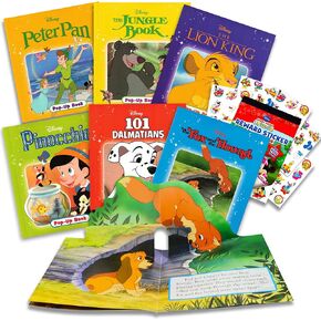 Disney Studio Classics Storybook Collection Disney Pop Up Book Bundle ~ 6 Disney Bedtime Favorite Story Books | Disney Classic Books with Mickey Stickers (Disney Learning Books)