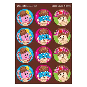 TREND enterprises, Inc. Scoop Squad/Chocolate Stinky Stickers®, 48 Count, Multicolor, 1.25"