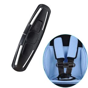 2 Pcs Seat Chest Harness Clip Seat Safety Belt Clip Buckle Lock Stroller Chest Clip Universal Replacement for Baby and Kids Trend,Adjustable Guard (Black)