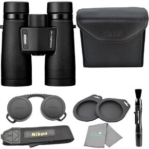Nikon Monarch M7 10x42 (16766) Black Binoculars Bundle with Lens Pen and Cleaning Cloth, Compact Binoculars for Adults for Hunting, Bird Watching, and Hiking Essentials, Zoom Optics Lightweight Travel