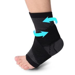 Ankle Brace, Achilles & Plantar Fasciitis Relief Compression Sleeve, Foot Brace with Ankle Support Strap for Women and Men, Heel Protector Wrap for Pain, Tendonitis & Sprain