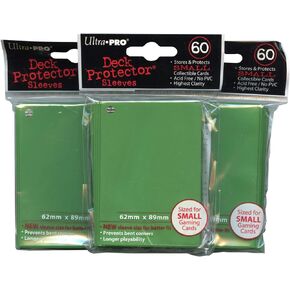 Ultra Pro Card Supplies YuGiOh Sized Deck Protector Sleeves Green 60 Count X3