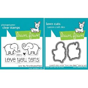 Lawn Fawn Love You Tons Clear Stamp and Steel Die Set - Includes One Each of LF598 (Stamp) & LF600 (Die) - Custom Set