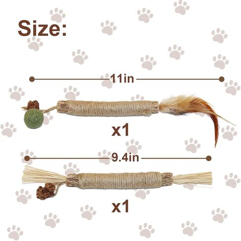 ألعاب القطط النعناع البري أعواد سيلفرفين للمضغ للقطط الداخلية. أسنان طحن السيزال الطبيعية للقطط لمطاردتها ولعب الألعاب التفاعلية، مواد آمنة وموثوقة، صديقة للقطط. قطعتان in Kuwait