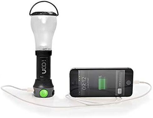 يوكو بيكا فانوس إل إي دي قابل للشحن بقوة 150 لومن مع مصباح يدوي وشاحن يو إس بي، LMF00152، أسود in Kuwait