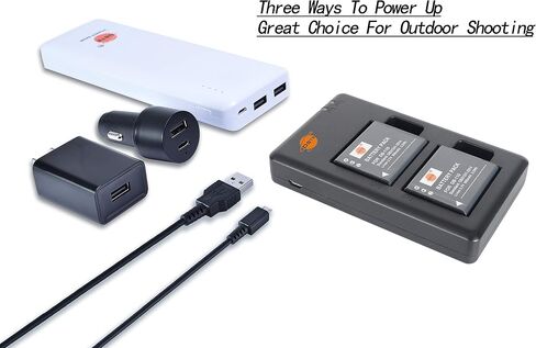 بطارية DSTE 2X DB-110 + شاحن مزدوج سريع مع كابل Micro USB متوافق مع كاميرا Ricoh GR III GRIIIX Ricoh WG-6 Ricoh G900 Ricoh G900SE مثل BJ-11 Li-90B in Saudi Arabia