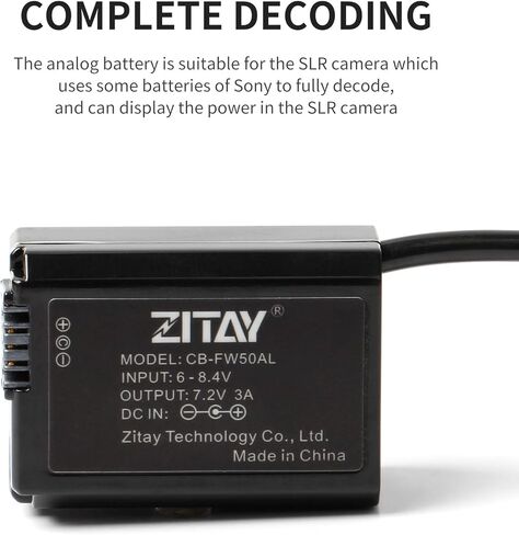 بطارية ZITAY DC إلى Sony NP-FZ100 الدمية متوافقة مع كاميرا Sony Alpha A7 III، A7R III، A9، Sony Alpha 9، A7R3، a7R IV، Alpha a9 II، Alpha 9R، A9R، Alpha 9S in Kuwait