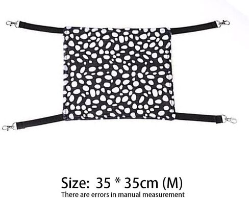 WZYuan Pet Cage Hammock, Polyester Polka Dot Small Pet Animal Small Dog Puppy Cat Kitty Kitten Ferret Hanging Hammock Bed Sleepy Pad Comforter Black and White in Kuwait