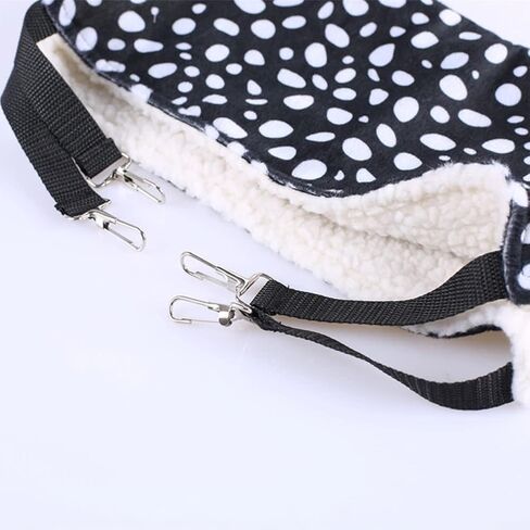 WZYuan Pet Cage Hammock, Polyester Polka Dot Small Pet Animal Small Dog Puppy Cat Kitty Kitten Ferret Hanging Hammock Bed Sleepy Pad Comforter Black and White in Kuwait