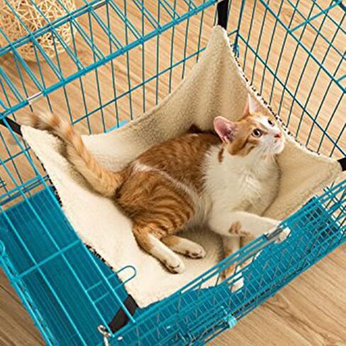 WZYuan Pet Cage Hammock, Polyester Polka Dot Small Pet Animal Small Dog Puppy Cat Kitty Kitten Ferret Hanging Hammock Bed Sleepy Pad Comforter Black and White in Kuwait
