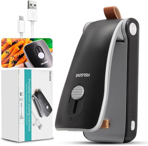 سدادة الأكياس الصغيرة، مانع تسرب الأكياس الحرارية القابلة لإعادة الشحن عبر USB، 2 في 1 مانع تسرب الأكياس المحمولة مع قطاعة للأكياس البلاستيكية والوجبات الخفيفة وتخزين الطعام in Kuwait