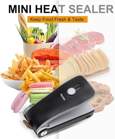 سدادة الأكياس الصغيرة، مانع تسرب الأكياس الحرارية القابلة لإعادة الشحن عبر USB، 2 في 1 مانع تسرب الأكياس المحمولة مع قطاعة للأكياس البلاستيكية والوجبات الخفيفة وتخزين الطعام in Kuwait