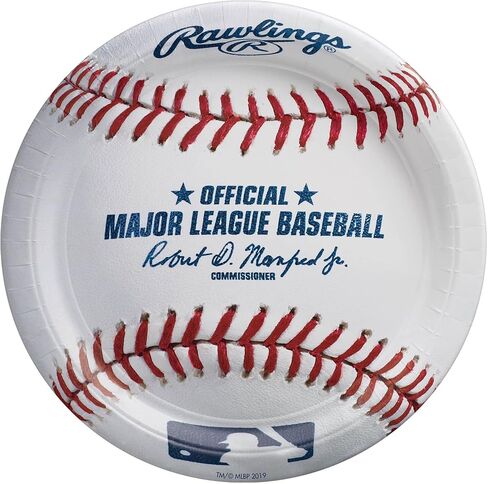 Rawlings Baseball Round Plates, 9" (Pack of 8) - Premium Quality, Eye-Catching Design Tableware for Parties & Sports Fans in Saudi Arabia