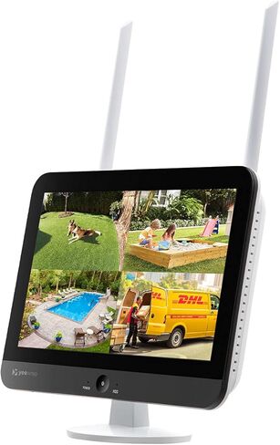 yeewise 10 Channel WiFi NVR with Built-in 12" HD Monitor, Dual WiFi, 4K Capable, Multiple Recording Modes & Multiple Storage Options in Kuwait