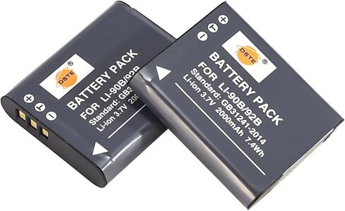 استبدال DSTE لبطارية 2X Li-90B + شاحن مزدوج سريع مع كابل Micro USB متوافق مع Olympus SH-50 iHS SH-60 SP-100 Tough TG-1 TG-2 TG-3 TG-5 TG-6 XZ-2 iHS TG- جهاز تعقب باسم LI-92B in Saudi Arabia