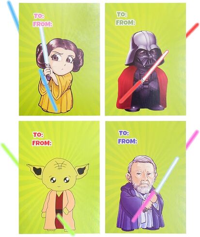 بطاقات عيد الحب للأطفال - 32 عبوة من أعواد النيون المتوهجة مع بطاقات عيد الحب للأطفال في الفصل الدراسي - بطاقات تبادل عيد الحب للأطفال في الفصل الدراسي، جائزة مدرسة عيد الحب، هدية لحفلة عيد الحب in Kuwait