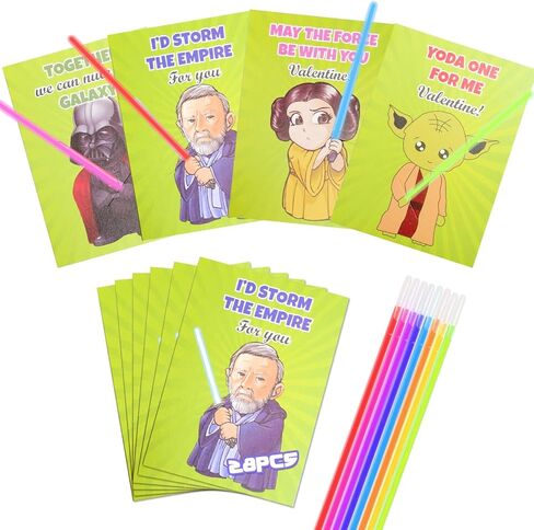 بطاقات عيد الحب للأطفال - 32 عبوة من أعواد النيون المتوهجة مع بطاقات عيد الحب للأطفال في الفصل الدراسي - بطاقات تبادل عيد الحب للأطفال في الفصل الدراسي، جائزة مدرسة عيد الحب، هدية لحفلة عيد الحب in Kuwait