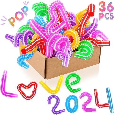 36 Pack Pop Tubes Fidget Toys, Easter Basket Stuffers Eggs Fillers Easter Gifts for Kids Boys Girls, Birthday Gifts Party Favors Goodie Bags Stuffers Treasure Prize Box Toys for Kids Classroom in Kuwait