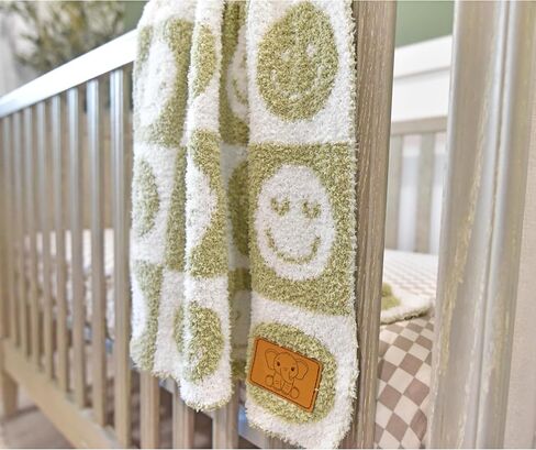 L+L USA Lightning Bolt Baby Blanket 28"x40" - DreamSoft Knit Throw for Crib, Stroller or Car Seat - Soft Blanket/Newborn Nursery Gift Essential for Toddler, Infant, Kids, Boys & Girls (Black/White) in Saudi Arabia