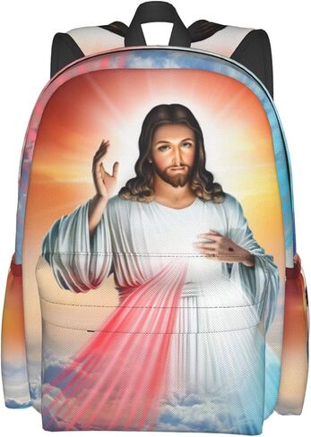 YISHOW 17 Inch Backpack With Adjustable Shoulder Straps Divine Mercy Lightweight Bookbag Casual Daypack For Travel Work in Kuwait