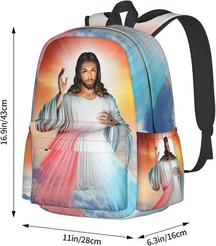 YISHOW 17 Inch Backpack With Adjustable Shoulder Straps Divine Mercy Lightweight Bookbag Casual Daypack For Travel Work in Kuwait