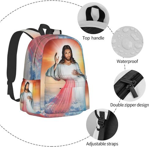 YISHOW 17 Inch Backpack With Adjustable Shoulder Straps Divine Mercy Lightweight Bookbag Casual Daypack For Travel Work in Kuwait
