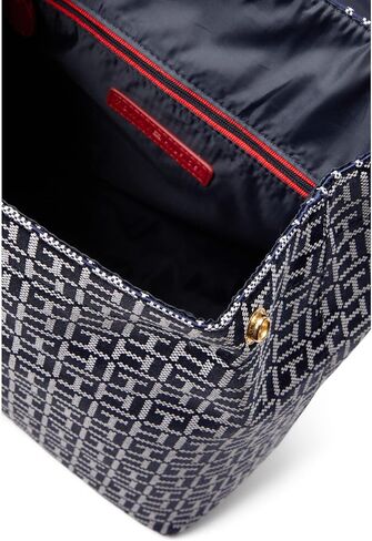 حقيبة ظهر Tommy Hilfiger Camilla II Flap-Square Monogram Jacquard Navy/White One Size in Saudi Arabia