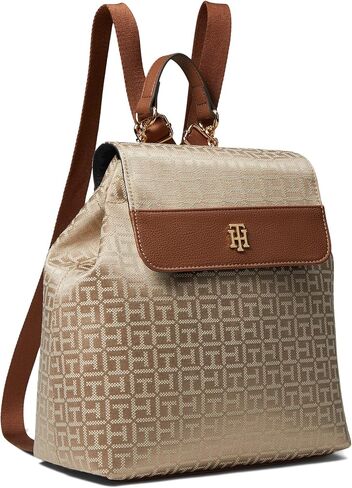 حقيبة ظهر Tommy Hilfiger Camilla II Flap-Square Monogram Jacquard Navy/White One Size in Saudi Arabia