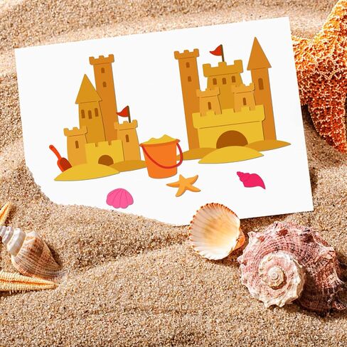 GLOBLELAND 2Pcs Sandcastle Cutting Dies Metal Frame Die Cuts Embossing Stencils Template for Paper Card Making Decoration DIY Scrapbooking Album Craft Decor in Saudi Arabia