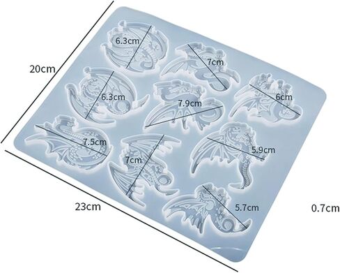 قوالب سيليكون راتينج التنين قوالب الصب لمشروع شمعة معلقة على شكل سلسلة مفاتيح ذاتية الصنع in Kuwait