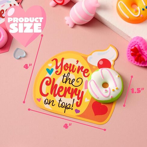 JOYIN 28 Packs Valentine’s Day Gift Cards with Candy Mochi Squishy Toys, Stress Relief Fidget Toys, Cute Squeeze Toys for Kids Valentine's Party Favors, Classroom Gift Exchange and School Reward in Saudi Arabia