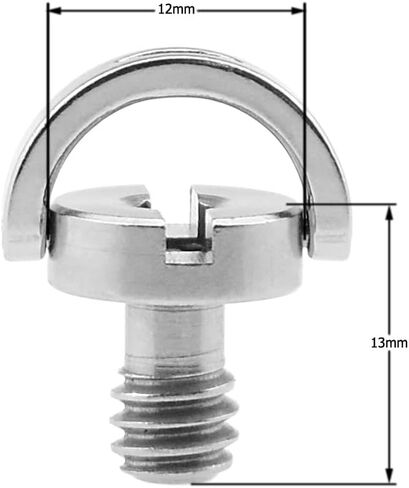 CS-016 برغي على شكل حرف D مقاس 1/4 بوصة (D12mmxH13mm) مع الفولاذ المقاوم للصدأ لكاميرا DSLR ورأس كروي، لوحة سريعة الفك، لوحة عدسة (عبوة من قطعتين) in Kuwait