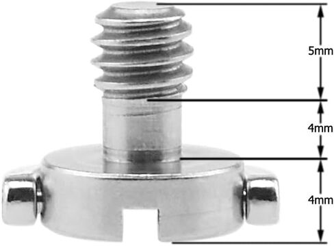 CS-016 برغي على شكل حرف D مقاس 1/4 بوصة (D12mmxH13mm) مع الفولاذ المقاوم للصدأ لكاميرا DSLR ورأس كروي، لوحة سريعة الفك، لوحة عدسة (عبوة من قطعتين) in Kuwait