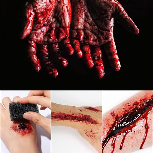 دم مزيف 300 مل / 10 أونصة سائلة للهالوين دم مصاص دماء لتزيين الهالوين زومبي، مكياج وحش SFX، أزياء تنكرية وحفلات، مسرح | يبدو وكأنه حقيقي in Saudi Arabia