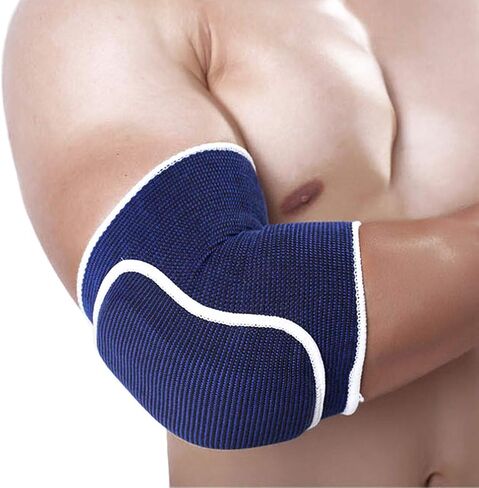 YCYU Pair of Compression Elbow Pads Arm Brace Support Fitness Arm Knee Protector Volleyball Basketball Breathable Elbow Wraps (Black) in Saudi Arabia