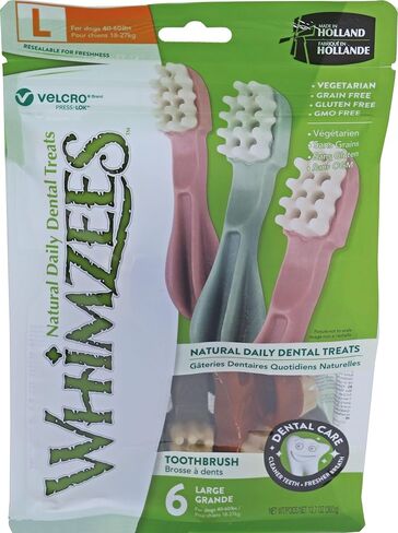 Whimzees Whz304 6 فرشاة أسنان ذات قيمة ستار، حقيبة مضغ للأسنان للكلاب، حجم كبير in Kuwait
