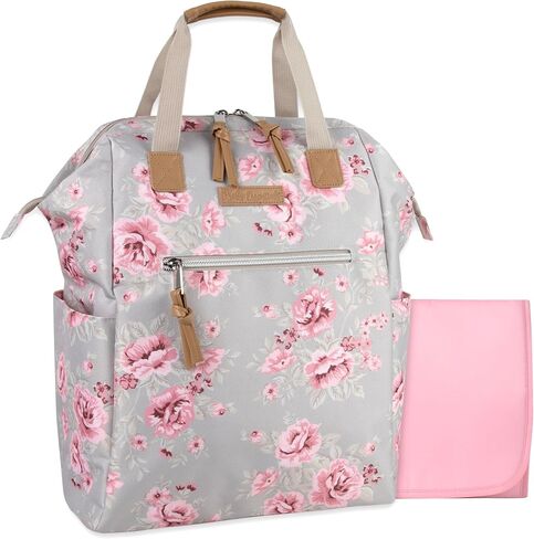 Wide Open Frame Diaper Bag Backpack and Nappy Travel Bag Tote with Changing Pad, Stroller Straps in Saudi Arabia