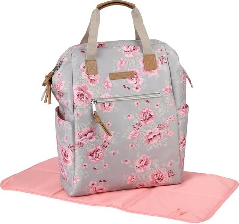 Wide Open Frame Diaper Bag Backpack and Nappy Travel Bag Tote with Changing Pad, Stroller Straps in Saudi Arabia