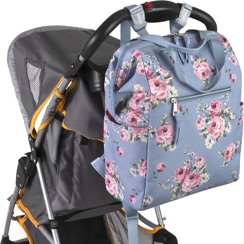 Wide Open Frame Diaper Bag Backpack and Nappy Travel Bag Tote with Changing Pad, Stroller Straps in Saudi Arabia