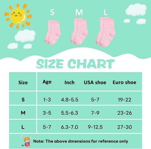 SkiBeaut Baby Toddlers Girls Socks, 12 Pairs Non Slip Kids Grips Toddler Grippy Girl House Socks with Grippers for 0-7 Years in Saudi Arabia