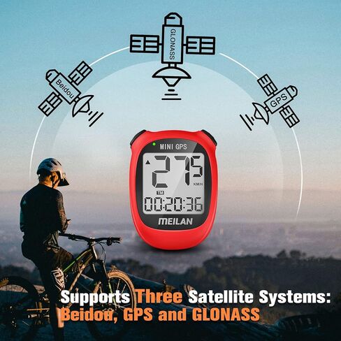 MEILAN M3 Mini GPS Bike Computer, Wireless Cycling Computer Bike Odometer Bicycle Speedometer and Odometer Waterproof Bicycle Computer with LCD Backlight & Multi-Functions for Road Bike MTB in Saudi Arabia